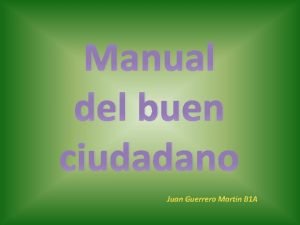 Manual del buen ciudadano