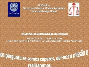 Uni Santos Centro de Cincias Sociais Aplicadas Curso