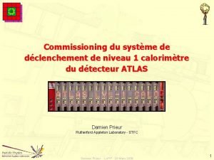 Commissioning du systme de dclenchement de niveau 1