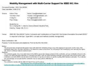 Mobility Management with MultiCarrier Support for IEEE 802