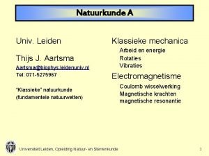 Natuurkunde a