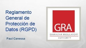 Reglamento General de Proteccin de Datos RGPD Paul