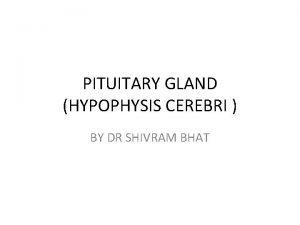 PITUITARY GLAND HYPOPHYSIS CEREBRI BY DR SHIVRAM BHAT