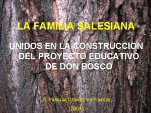 LA FAMILIA SALESIANA UNIDOS EN LA CONSTRUCCION DEL