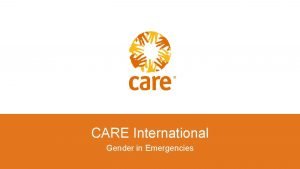 CARE International Gender in Emergencies Commitments Action CARE