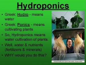 Ponics means