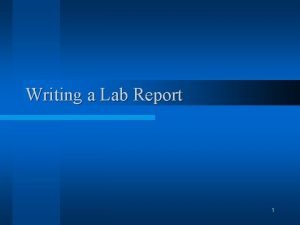 Parts of a lab report