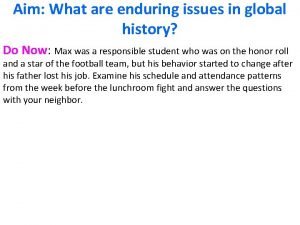 Enduring issues essay global 9