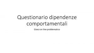 Dipendenze comportamentali