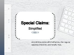 Hud special claims checklist