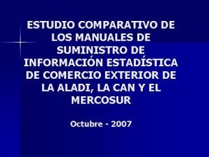 ESTUDIO COMPARATIVO DE LOS MANUALES DE SUMINISTRO DE