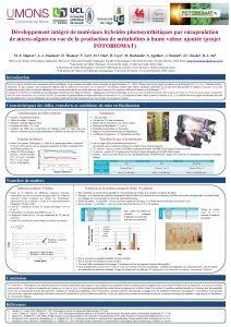 Dveloppement intgr de matriaux hybrides photosynthtiques par encapsulation