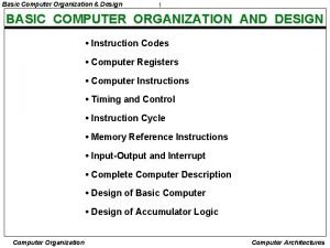 Basic computer organization