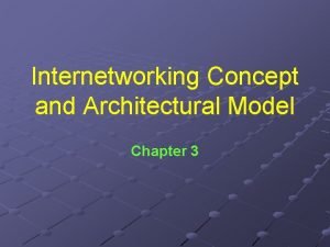 Internetworking concepts and architectural model