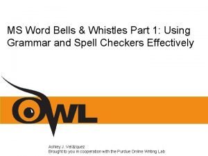 MS Word Bells Whistles Part 1 Using Grammar