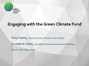 Tony clamp green climate fund