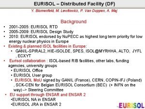 EURISOL Distributed Facility DF Y Blumenfeld M Lewitowicz