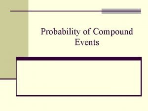 Compound probability examples