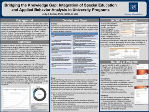 Bridging the Knowledge Gap Integration of Special Education