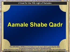 Amaal of 19 ramadan