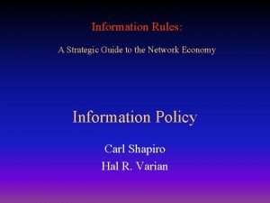 Information Rules A Strategic Guide to the Network