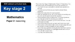 This is the Key Stage 2 Mathematics Paper