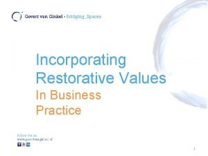 Incorporating Restorative Values In Business Practice 1 Restorative