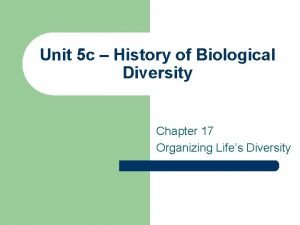 Unit 5 c History of Biological Diversity Chapter