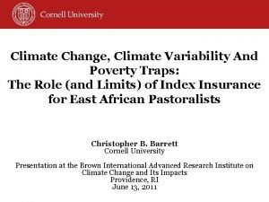 Climate Change Climate Variability And Poverty Traps The