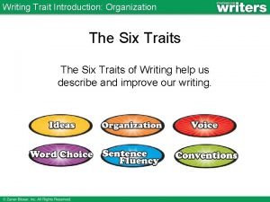 Writing trait organization