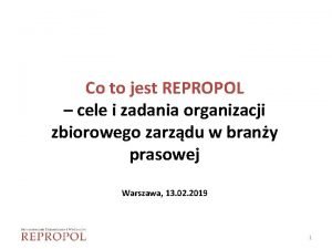 Co to jest REPROPOL cele i zadania organizacji