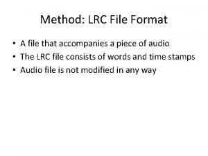 Lrc file format