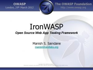 OWASP The OWASP Foundation http www owasp org