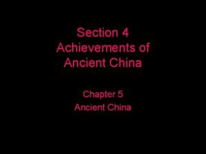 Achievements of ancient china