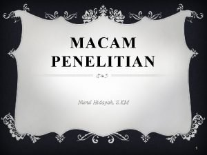 MACAM PENELITIAN Nurul Hidayah S KM 1 JENIS