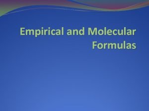 Find the empirical/simplest formula co