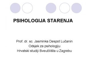 Psihologija starenja