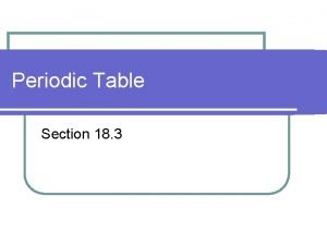 Section of the periodic table