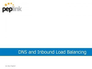 Inbound load balancing