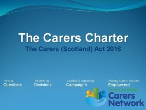 The Carers Charter The Carers Scotland Act 2016