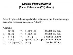 Logika proposisional