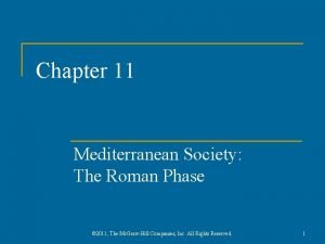 Chapter 11 Mediterranean Society The Roman Phase 2011