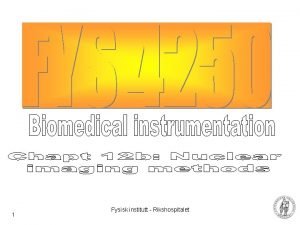 1 Fysisk institutt Rikshospitalet Overview Gamma camera Positron