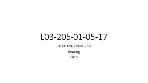 Stephanus number