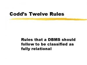 Codd's 12 rules