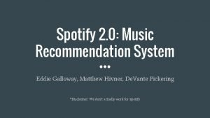 Music recommendation generator