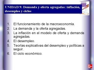 UNIDAD 9 Demanda y oferta agregadas inflacin desempleo