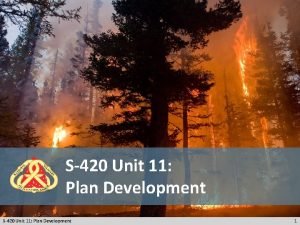 S420 Unit 11 Plan Development 1 Objectives Students