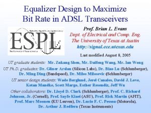 Equalizer Design to Maximize Bit Rate in ADSL