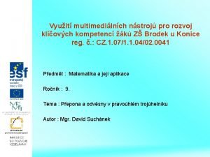 Vyuit multimedilnch nstroj pro rozvoj klovch kompetenc k